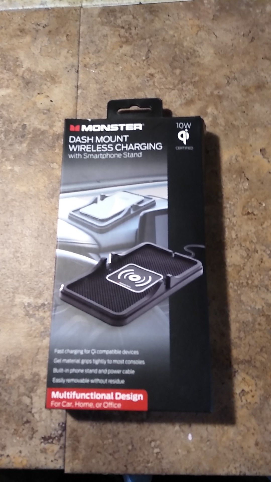 Monster dash mount wireless charging with smartphone stand
