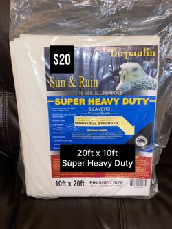 Súper Heavy Duty 3 Layer Premium Quality Tarp 20ftx10ft