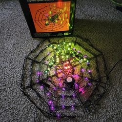 31" Multi-Motion Animated Lighted Spider And Web Halloween Indoor Outdoor
