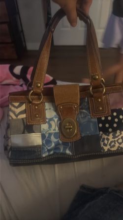 Coach vintage blue denim patchwork bag