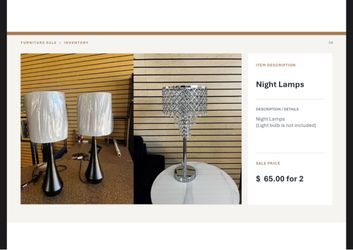 New: Night Lamps Set of 2