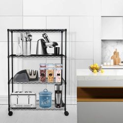 "4-Shelf Storage Shelving Unit, 36""D x 14""W x 55.91""H Steel Organizer Wire Rack 1000Lb Capacity, Black, NEW 
C1-6T
Brand new in box "
