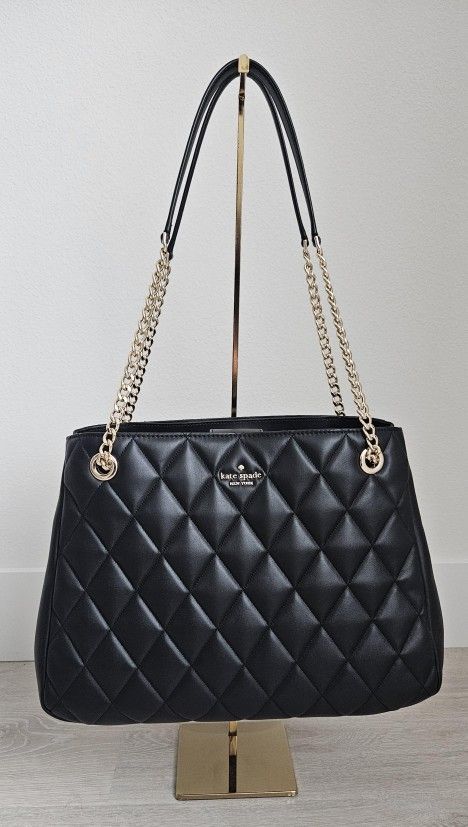 Kate Spade New York Quilted Leather Handbag - Black (New)