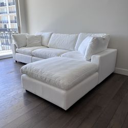 New White Sectional Cloud Couch Sofa 