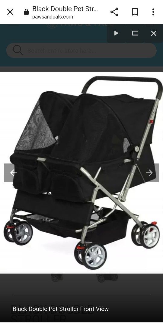 Black Double Pet Stroller