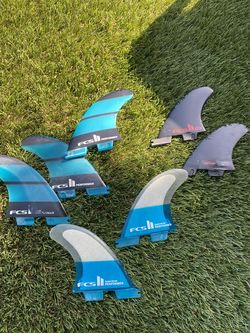 FCS II Fin Lot – Performer Large Thruster + Quad Rears – 7 Fins