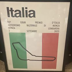 2023 Italian Grand Prix Print And Black Frame 24x36