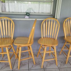 Wooden Swivel Dining Chairs