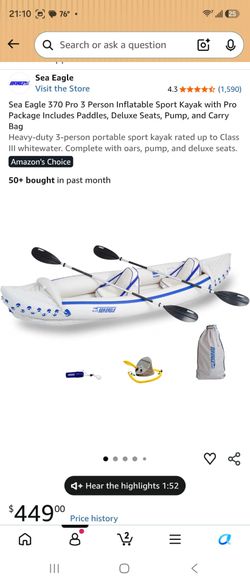 Sea Eagle 370 Pro Inflatable Kayak Package