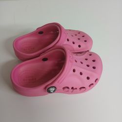 Pink Crocs Girls 10