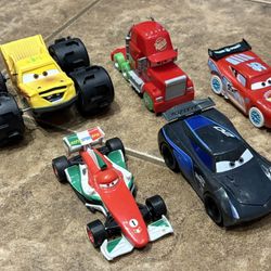 5 Plastic Disney Cars Vehicles