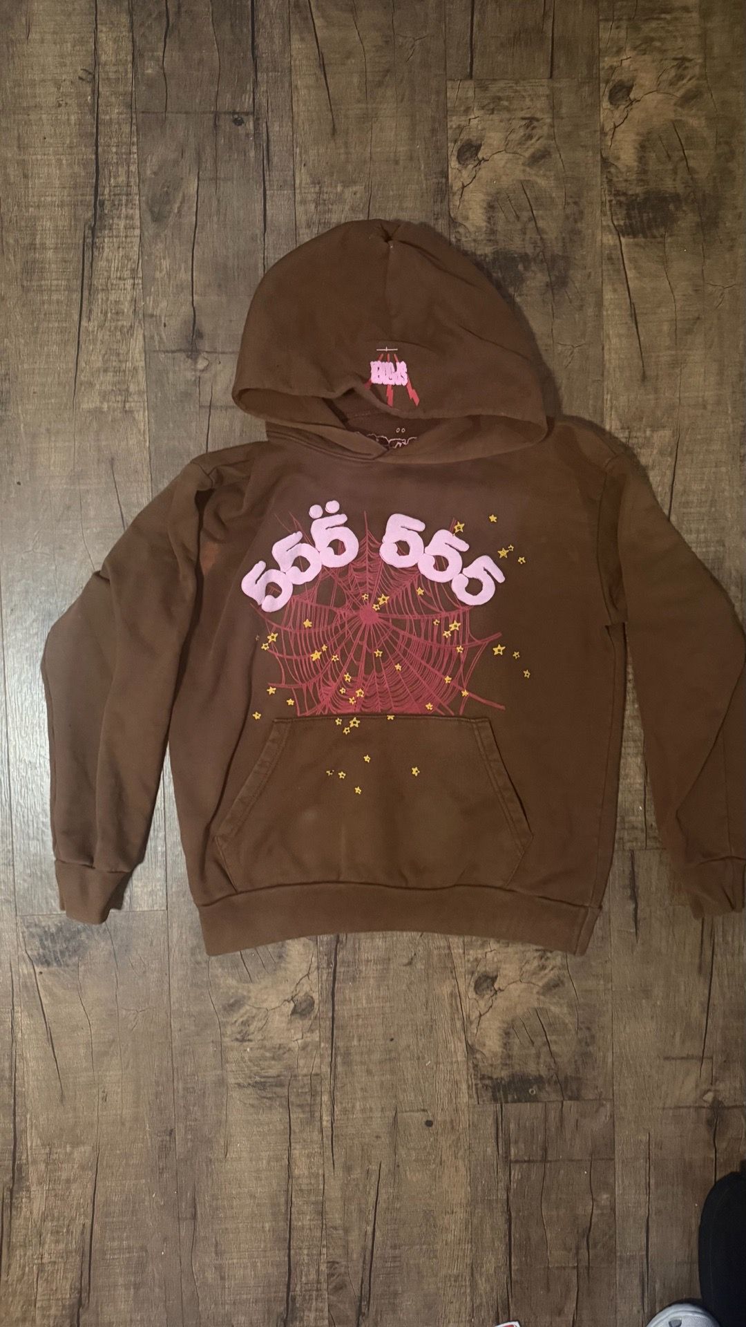 Brown sp5der hoodie