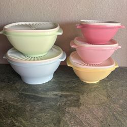 New! Tupperware Pastel Heritage Collection 10 Piece Food Storage Bowl Set