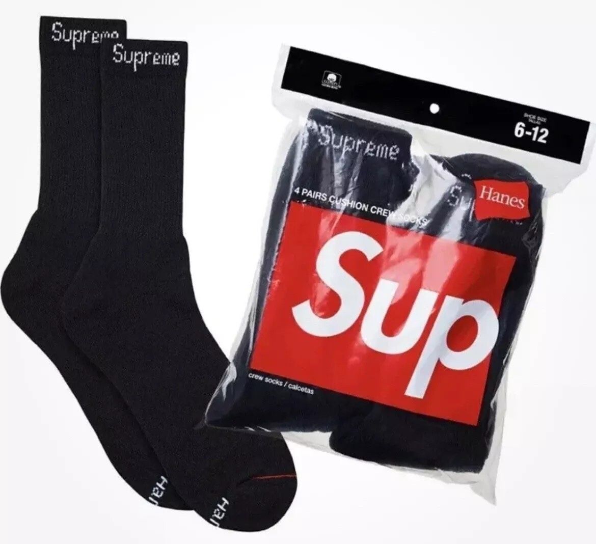 Black supreme socks 
