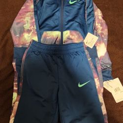Nike Youth Boy's Jacket PANTS Tracksuit Set Blue Size LG  (6-7) New