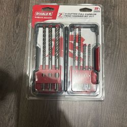 Brand New 7pc 4-cutter Full Carbide Head Hammer Bit Set 