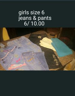 Girls size 6 jeans & pants