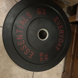 Brand New Everyday Essentials 55 LB Bumper Plate Pair