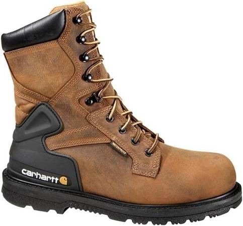 NEW Size 8.5 Wide Carhartt Men Work Boots Steel Toe WATERPROOF Safety Boot CMW8200 8"