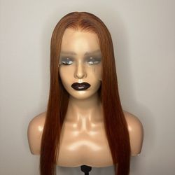 13x4 24in Ginger Wig Human Hair 