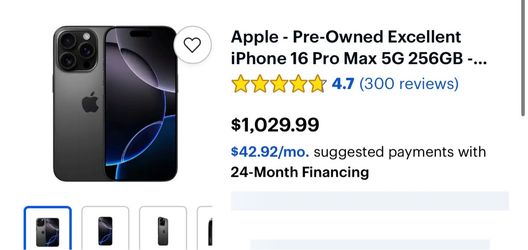 iPhone 16 pro max unlocked, a few months used