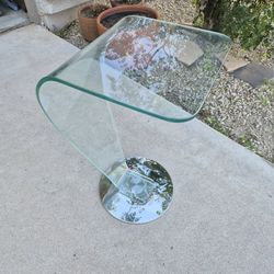 Glass Waterfall Side End Table