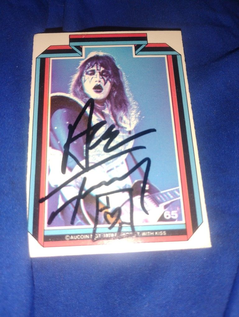 Ace Frehley Autograph Signed Card KISS Auto Spaceman Rip