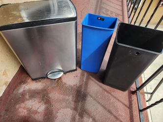 Simple human stainless steel trash /recycling can