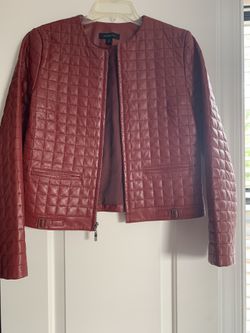 Red leather jacket size M