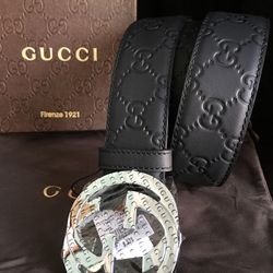 Gucci Black Guccissima Leather Belt 95/38 + More Sizes Available 