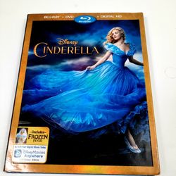 Cinderella (Blu-ray + DVD + Digital, 2015) Disney Live Action with Slip Cover