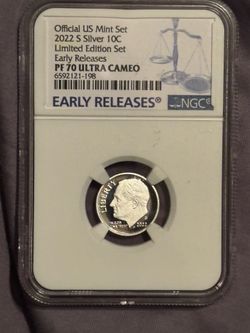 Graded 2022 Silver Dime (PF70) Uncirculated !