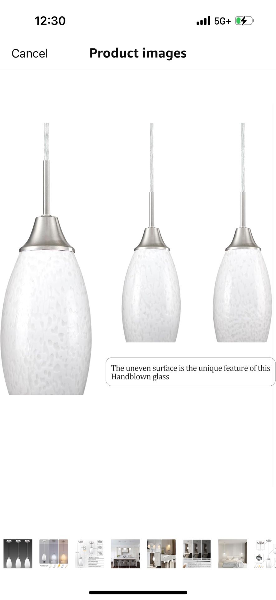 Mini Glass Pendant Lights 3-Pack