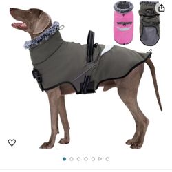 Lianzimau Dog Jacket with Harness Built in Dog Coats 