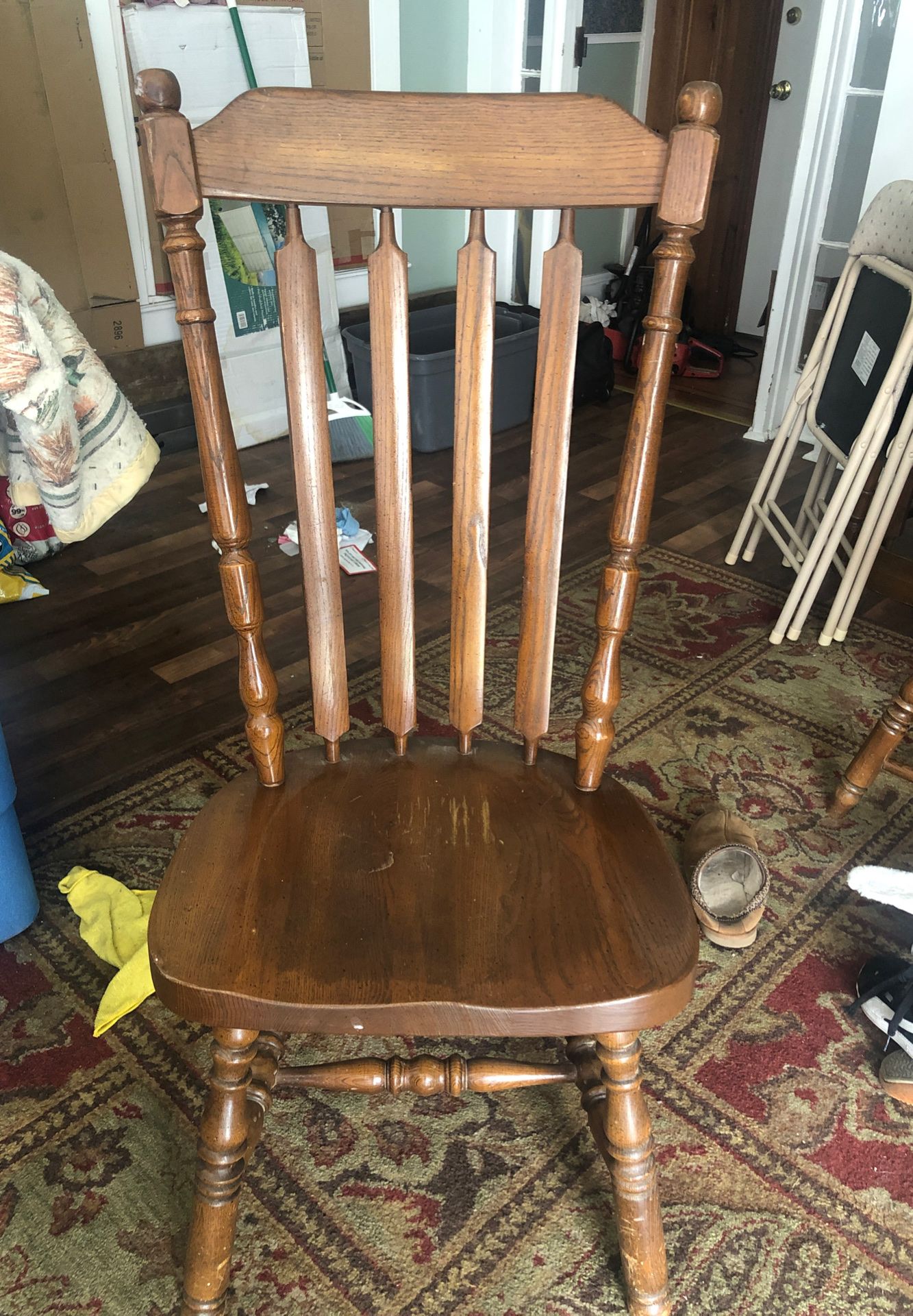 Antique Wooden 6 chairs Table Set free