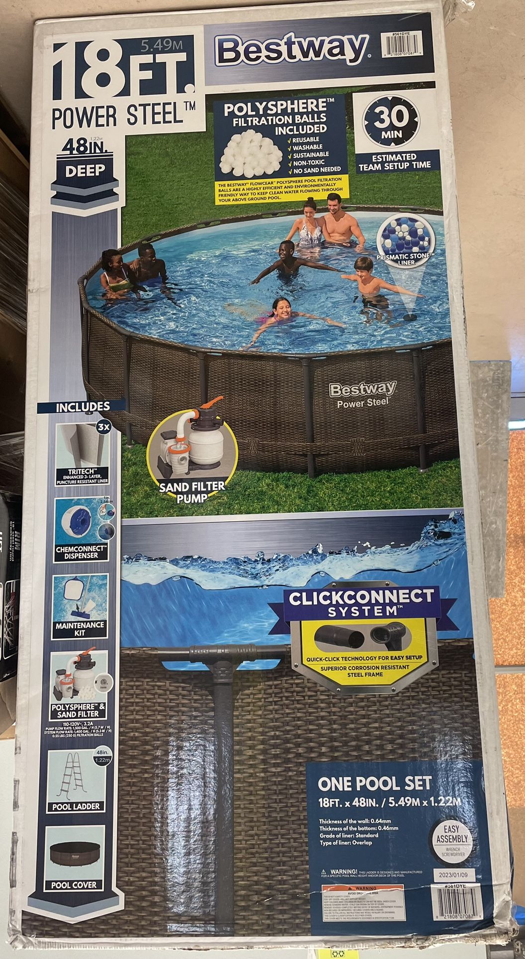 Bestway Power Steel 18’ x 48” Round Above Ground Pool Set Walmart $999.99