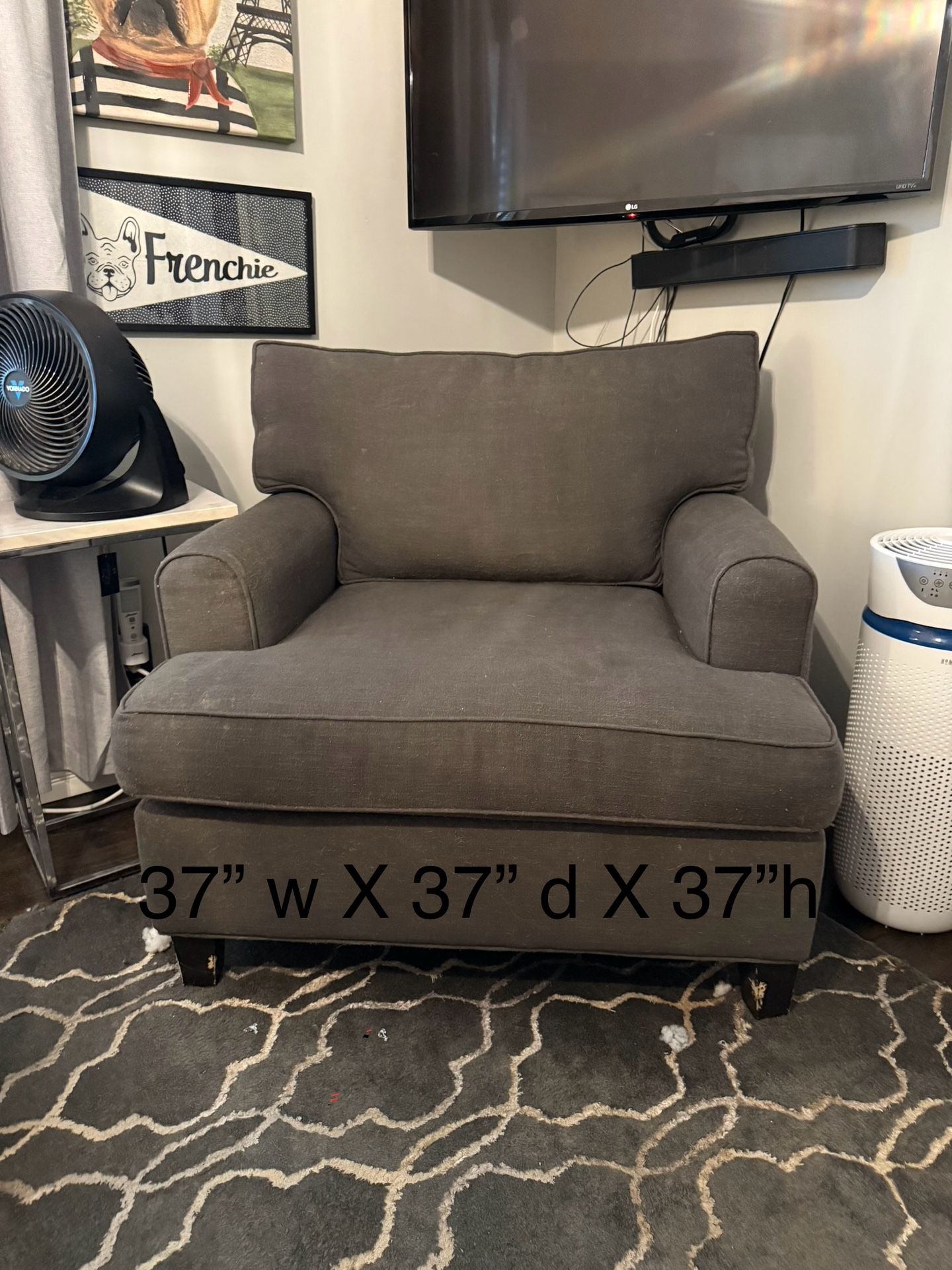 Gray oversized chair