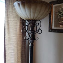 Beautiful Antique Floor lamp / Glass and Iron