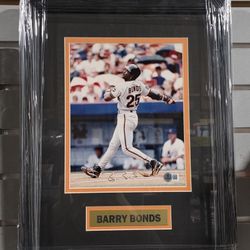 Signed Autograph Barry Bonds San Francisco Giants Framed Baseball Photo Display
