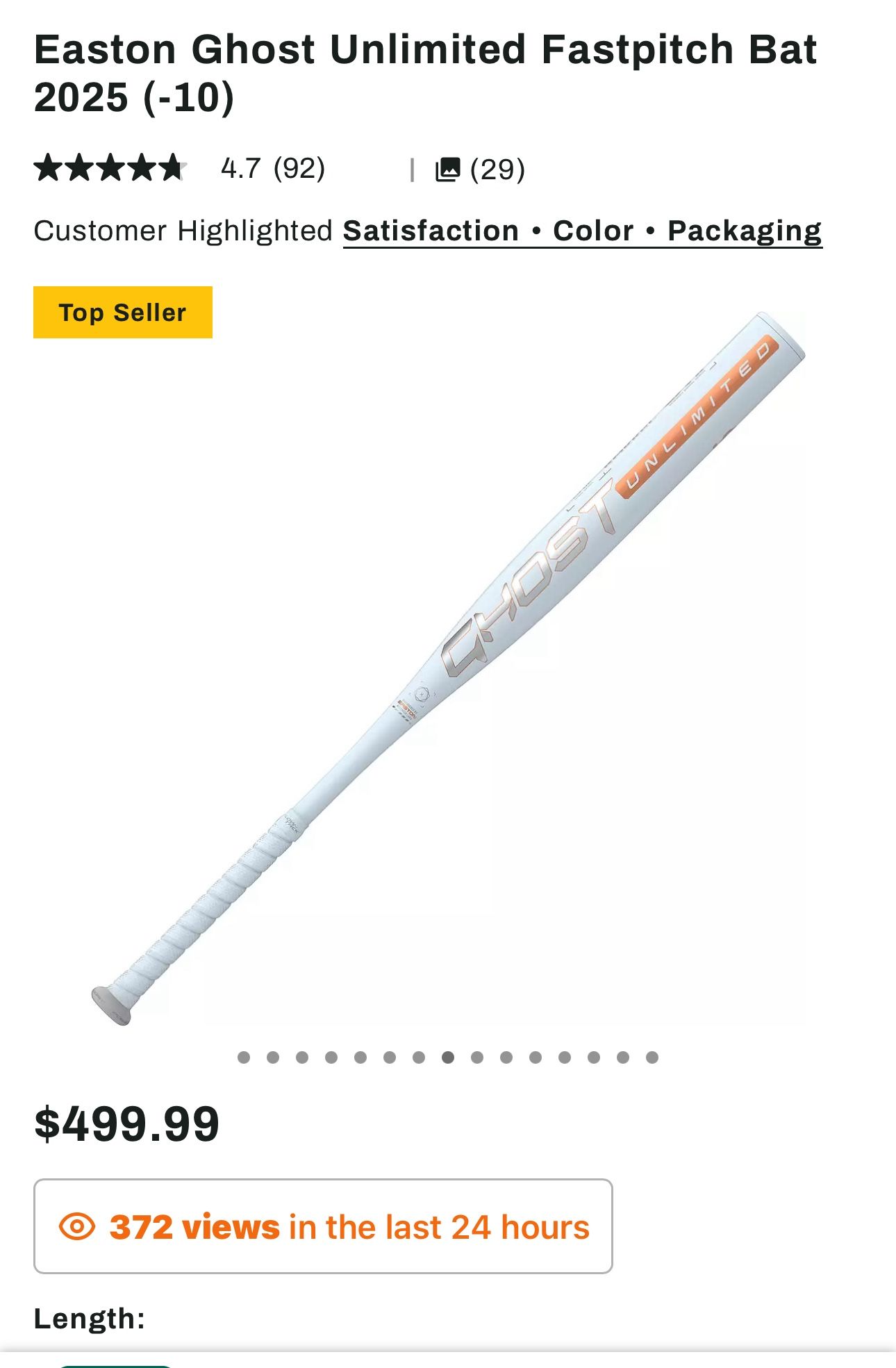 Ghost Softball bat