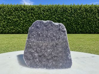 Standing Dark Amethyst Cluster | Black Druzy Slab