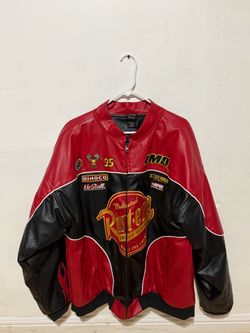 Lightning McQueen red and black leather jacket