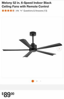 NEW 52” Ceiling Fan w/ Remote – 5 Blades, No Light, Black – Sealed Box