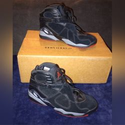 EUC Air Jordan 8 Retro Black Cement Mens Size 11.5