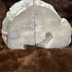 New, Set #1 of Natural Agate Bookends