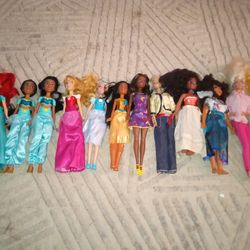 Disney Barbie dolls lot