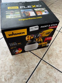 New WAGNER FLEXIO 3550 Open Box 18V Cordless Paint Sprayer Kit Powerful
