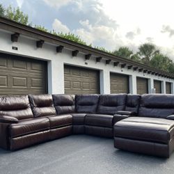 Couch/Sofa Sectional - Recliner - Leather - Brown - Delivery Available 🚛