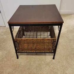 End Table With Basket