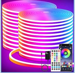 132FT RGB LED Neon Light Strips – App & Remote Control